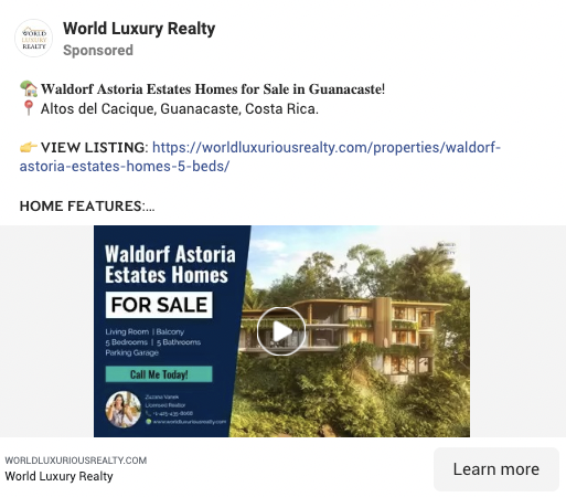 World Luxury Realty advertisement