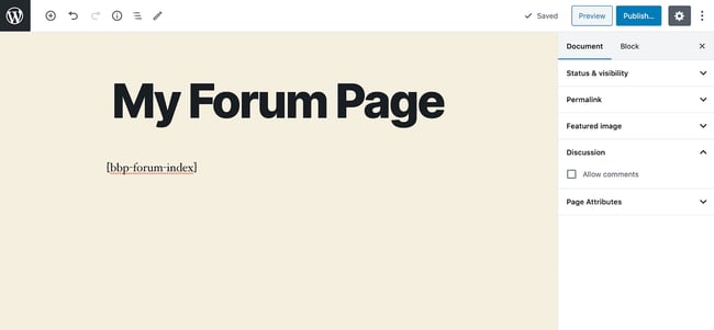 Comment créer un forum sur WordPress : l'image montre le forum 