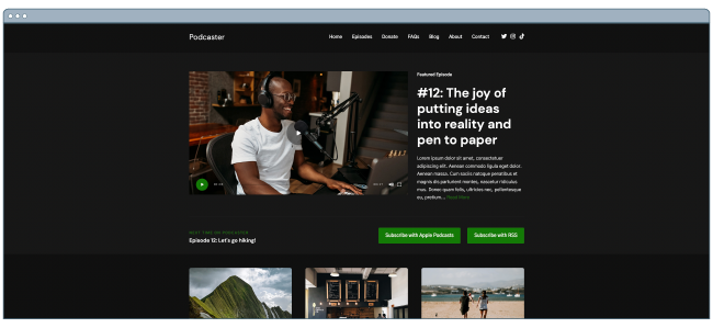 WordPress theme for podcasters: Podcaster