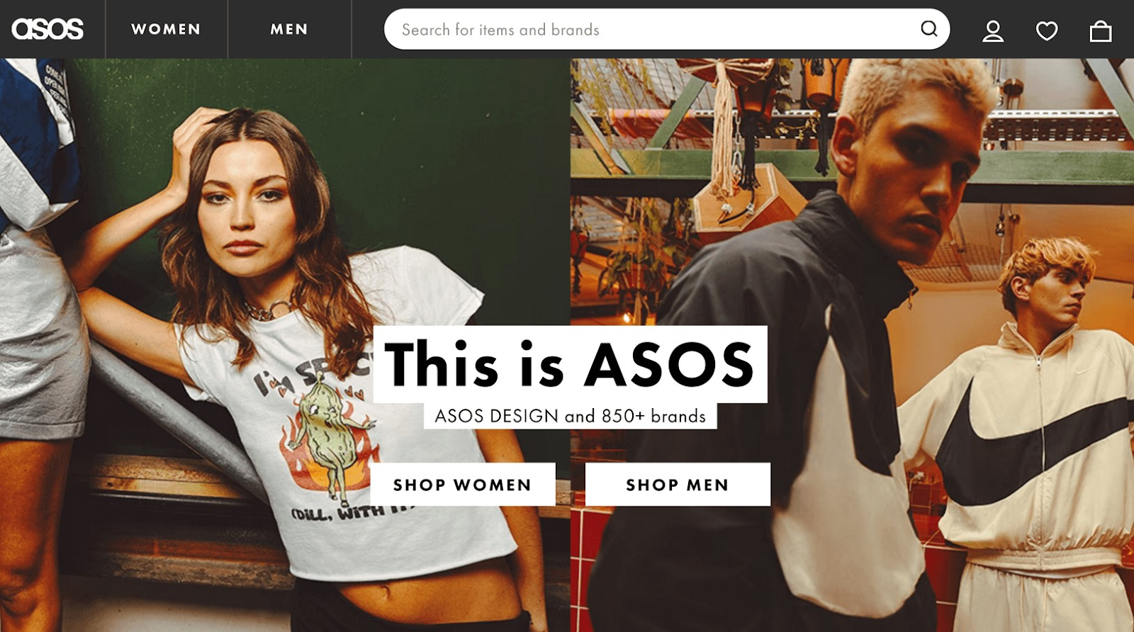 ASOS (UK) homepage