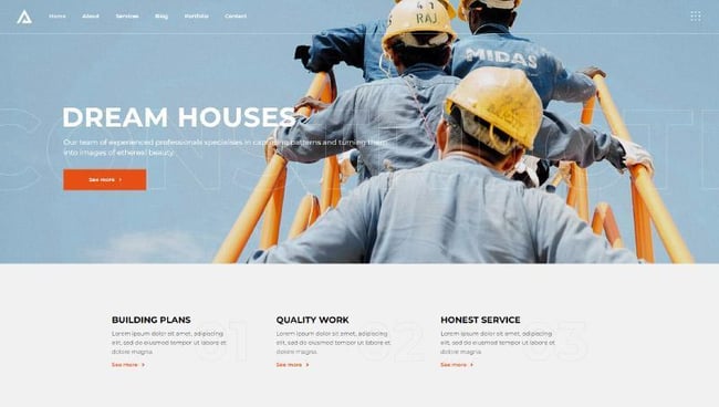best construction theme company wordpress themes: Qi Theme 