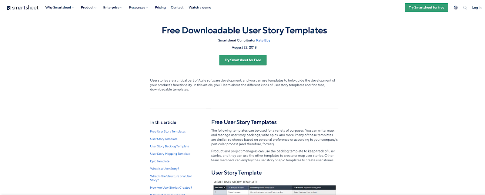 Try these free user story templates if your team happens to use Smartsheet to manage your projects