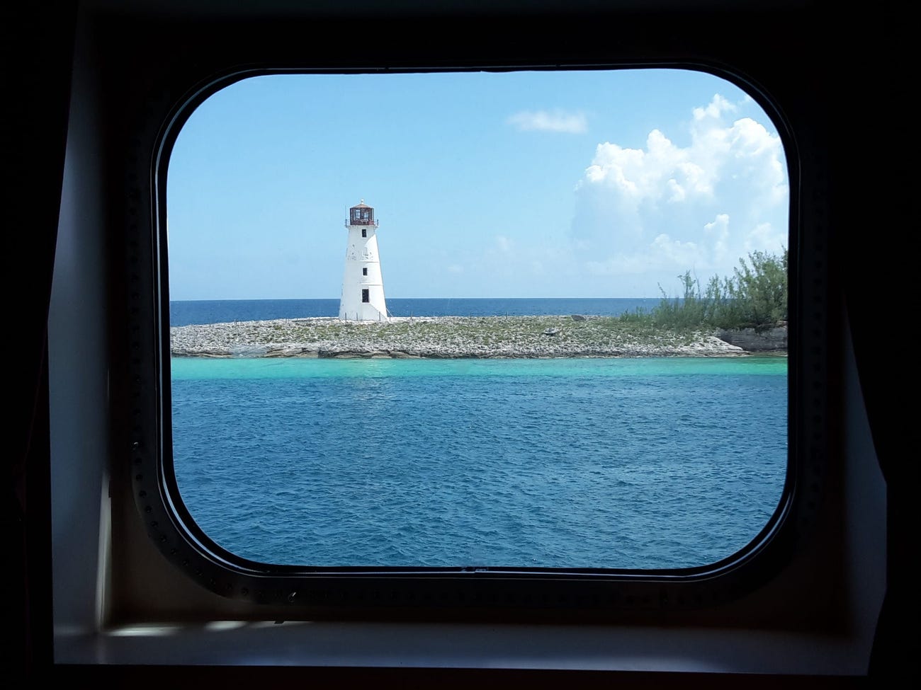 lighthouse through cruise window