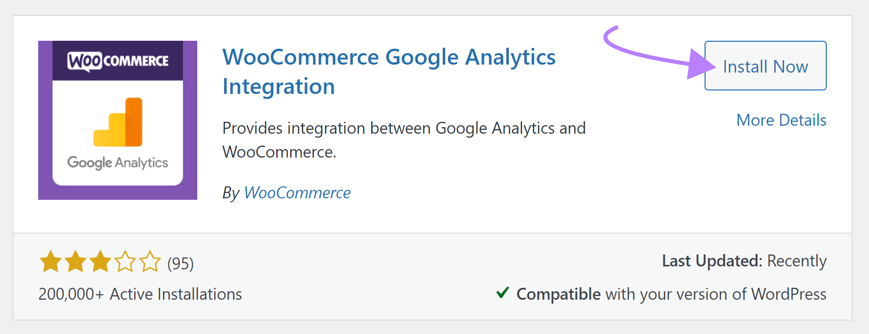 WooCommerce Google Analytics Integration installation page