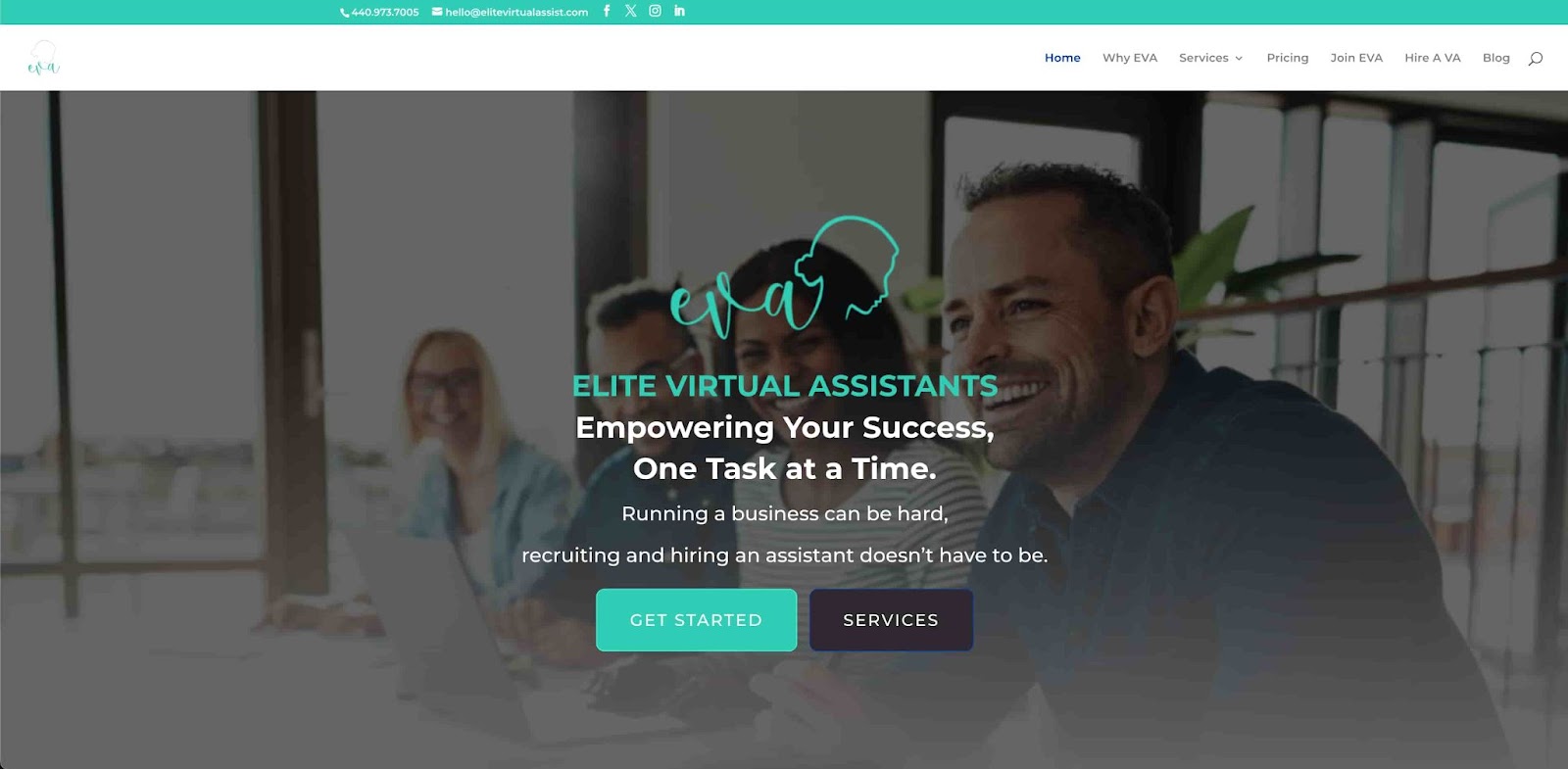 elite virtual assistant website example